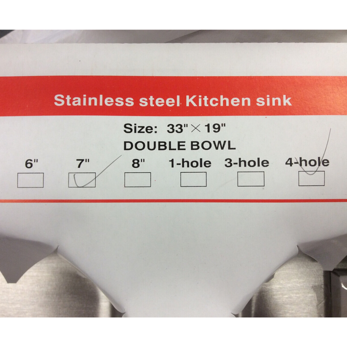 Superior Manufactured Home Parts & Supply 33_x19_x7_FourHoleStainlessSteelSink