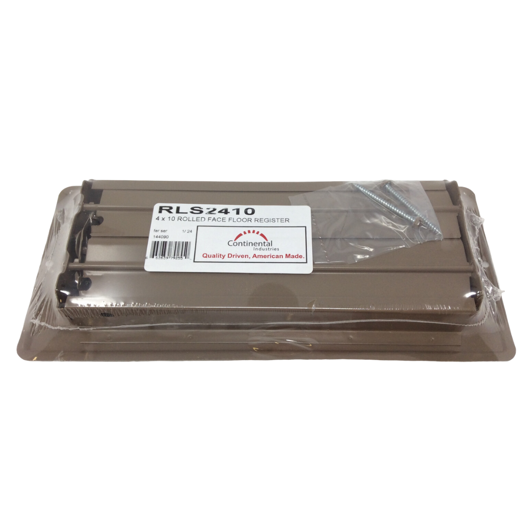 4” X 10” Brown Rolled Face Floor Vent / Register