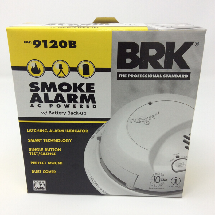 BRK Smoke Alarm AC Powered W/ Battery Backup
